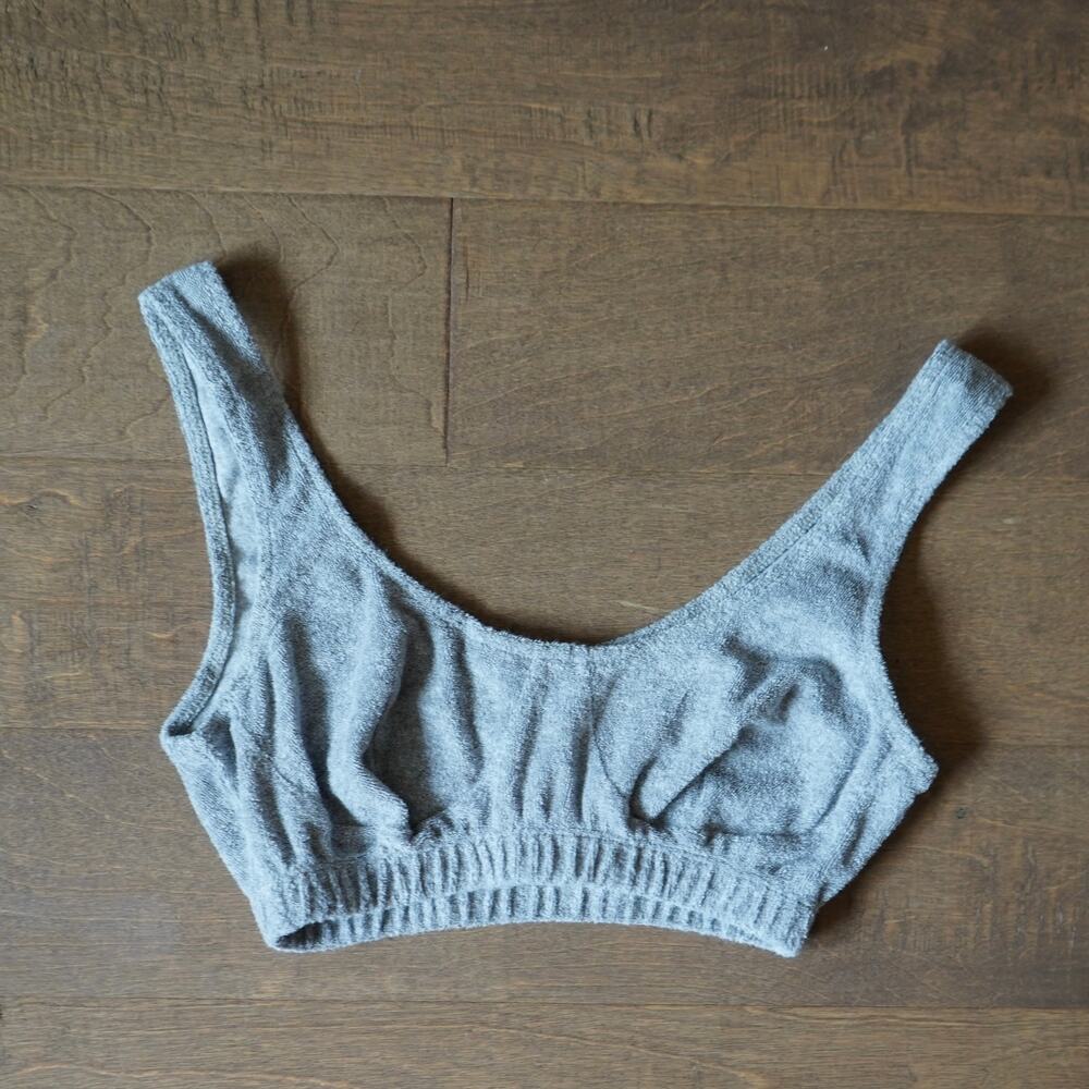 Lykke Wullf Womens Bralette Crop Top Size Extra Small Grey Ribbed Knit
